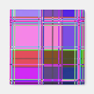 Fabric Trasa Färg Squares Magnet
