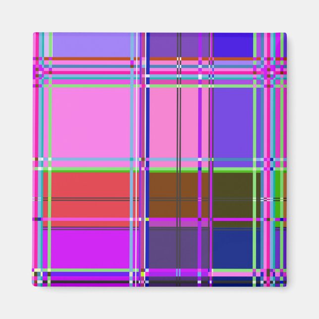 Fabric Trasa Färg Squares Magnet (Framsidan)