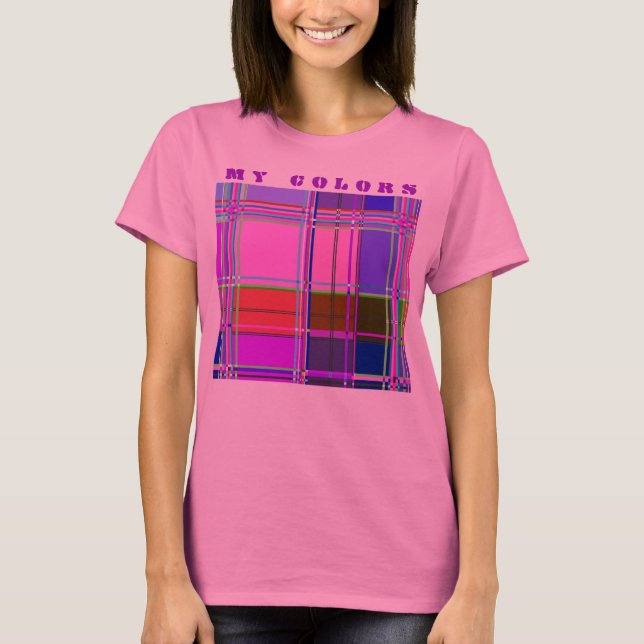 Fabric Trasa Färg Squares Tee Shirt (Framsida)
