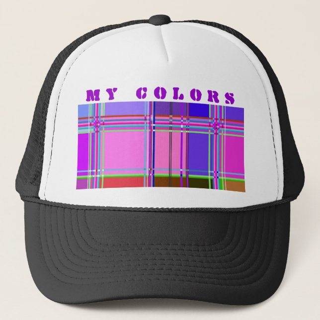 Fabric Trasa Färg Squares Truckerkeps (Framsida)