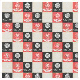 Fabric with a pattern with contrasting squares tyg