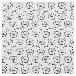 Fabric with an english bulldog pattern tyg