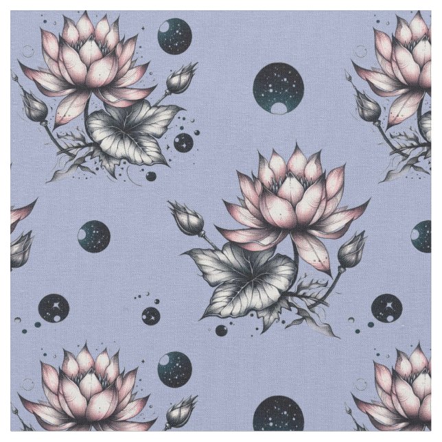 Fabric with bottom woven lotuses tyg (Närbild)