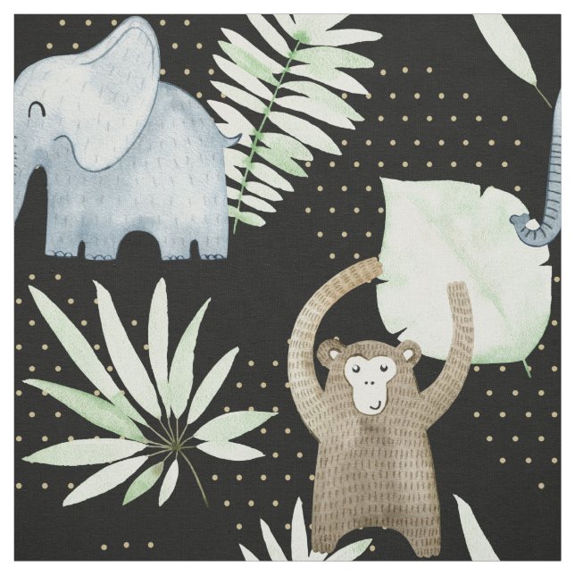 Fabric with safari animals för barn tyg (Provkarta)