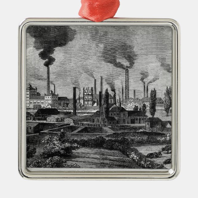 Fabrik för Herr Krupps i Essen, Tyskland Julgransprydnad Metall (Framsidan)