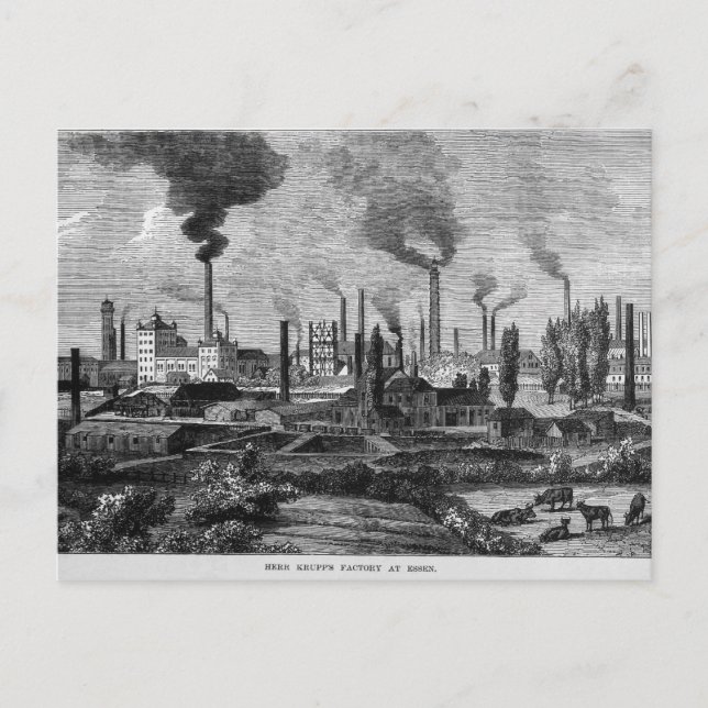Fabrik för Herr Krupps i Essen, Tyskland Vykort (Framsida)