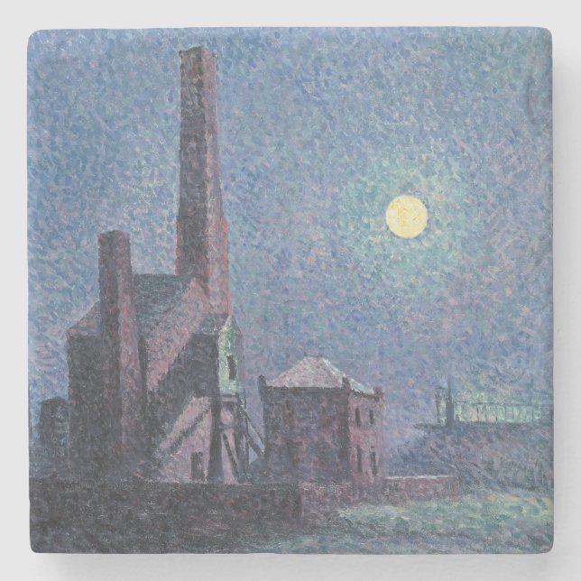 Fabrik i Moonlight (urbana landskapet) (Luce) Stenunderlägg (Framsidan)