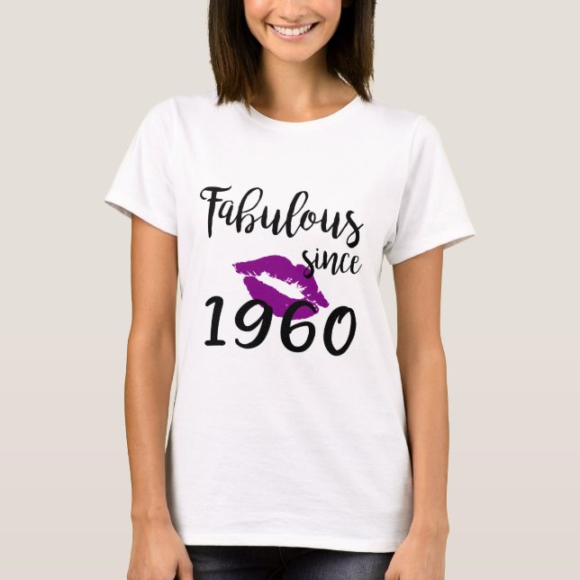 Fabrikat sedan 1960 Glam Kiss Birthday Women Läppa T Shirt (Framsida)