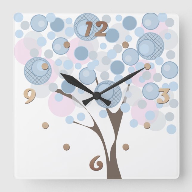 Fabrikat, trä, fyrkantig klocka (Framsida)