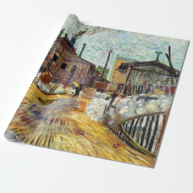 Fabriken (1887) av Vincent Van Gogh Presentpapper (Utrullad)