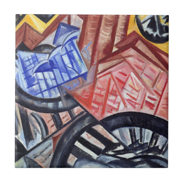 Fabriken och överbrygga kakelplatta (Framsidan)