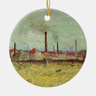Fabriker i Asnieres av Vincent van Gogh Julgransprydnad Keramik