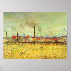 Fabriker i Asnieres av Vincent van Gogh Poster