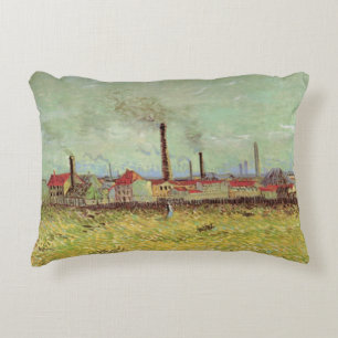 Fabriker i Asnieres av Vincent van Gogh Prydnadskudde
