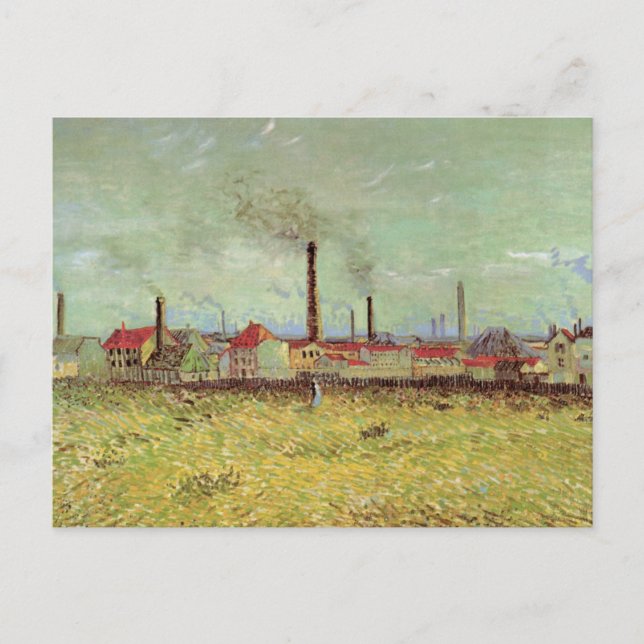 Fabriker i Asnieres av Vincent van Gogh Vykort (Framsida)
