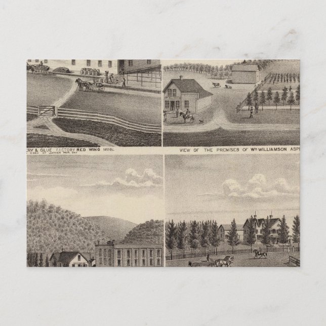 Fabriker, lager och bostäder, Minnesota Vykort (Framsida)