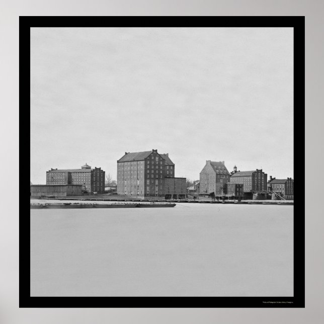 Fabriker på James River i Richmond, VA 1865 Poster (Framsidan)