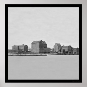 Fabriker på Jameset River i Richmond, VA 1865 Poster