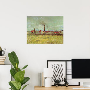 Fabriker vid Asnieres av Vincent van Gogh Poster
