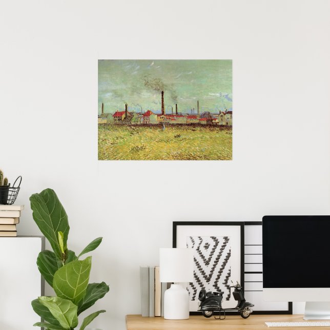 Fabriker vid Asnieres av Vincent van Gogh Poster (Hemmakontoret)