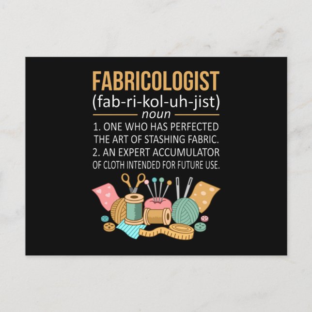 Fabrikologer Facts Quilter Quilting Sewer Sewing Vykort (Framsida)