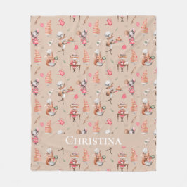 Fabriksbrunt eget namn på grädddjurskakor fleecefilt