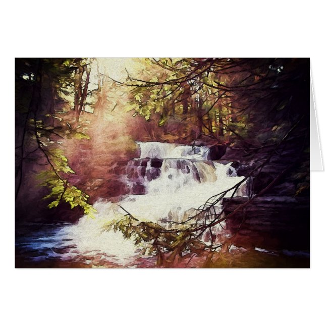 Fabriksnedgångar i den Poconos målningen Hälsningskort (Framsidan Horizontal)