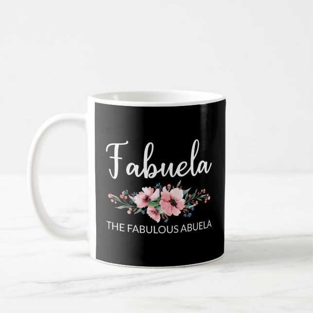 Fabuela Definition I - Fabulous Abuela Flowery Kaffemugg (Vänster)