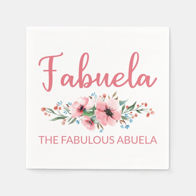 Fabuela Definition I - Fabulous Abuela Flowery Pappersservett (Framsidan)