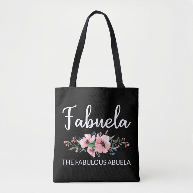 Fabuela Definition I - Fabulous Abuela Flowery Tygkasse (Framsida)