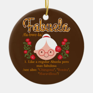 Fabuela som en vanlig Abuela Leopard-spansk Julgransprydnad Keramik
