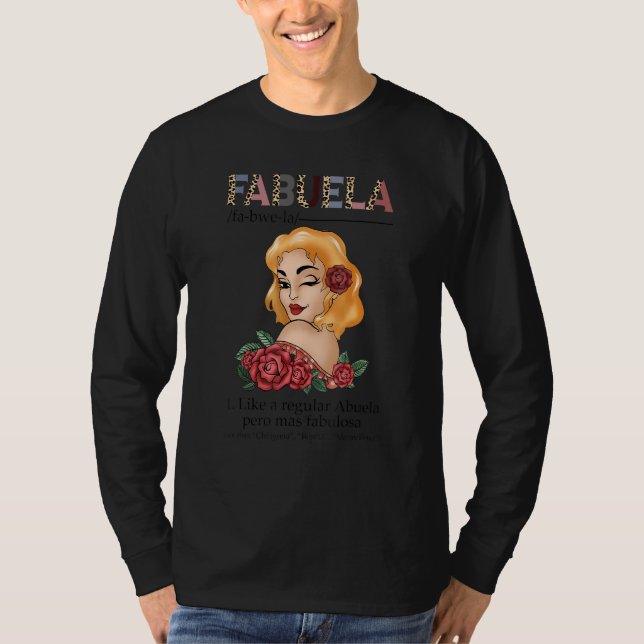 Fabuela spansk Fabuela Definition Leopard red e T Shirt (Framsida)