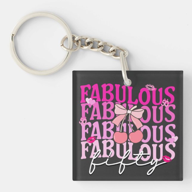 Fabulat 50 Rosa Gradient Cherry Bow Birthday (Framsidan)