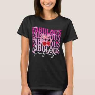 Fabulat 50 Rosa Gradient Cherry Bow Birthday T Shirt