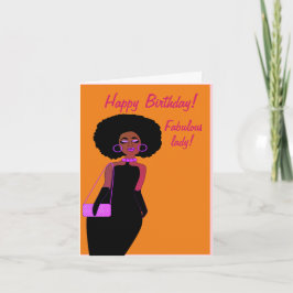 Fabulat African American Dam Birthday Card Kort