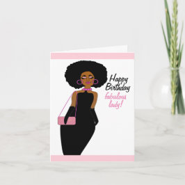 Fabulat African American Dam Birthday Kort