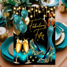 Fabulat Birthday Teal Blue Champagne Dress