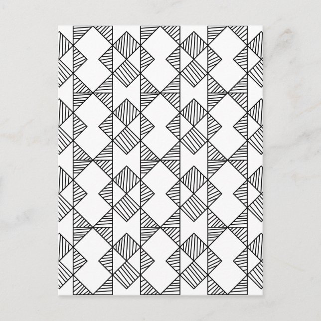 Fabulat Black and White Geometric Collection Vykort (Framsida)