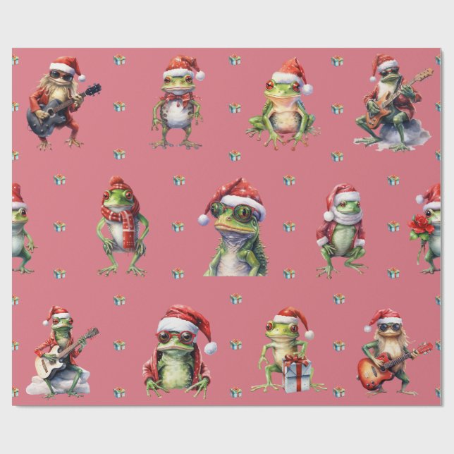Fabulat Frog Sten Band jul Helgdag Lt Red Presentpapper (Platt)