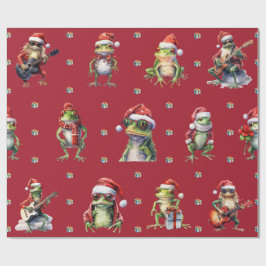 Fabulat Frog Sten Band Jul-Helgdag på Red Presentpapper
