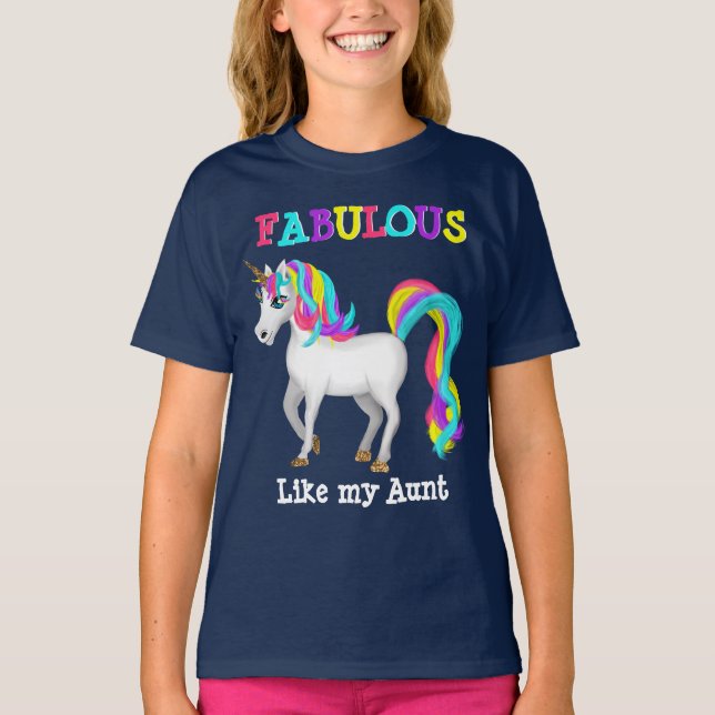 Fabulat som min Moster Magic Unicorn T Shirt (Framsida)