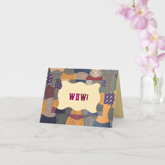Fabulat Wow Birthday Quilt Vintage card Kort