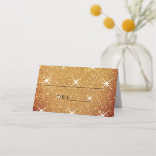 Fabulaterade gyllene glitter-platskort bröllop bor placeringskort