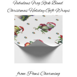 Fabulerad Frog Sten Band-julen Helgdag på vit Presentpapper