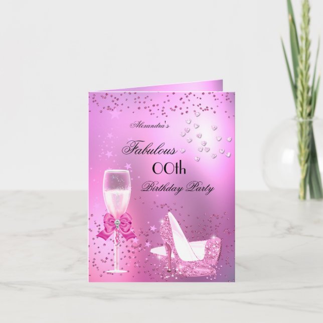 Fabulerad Ljus rosa Heels Birthday 2 Inbjudan (Framsida)