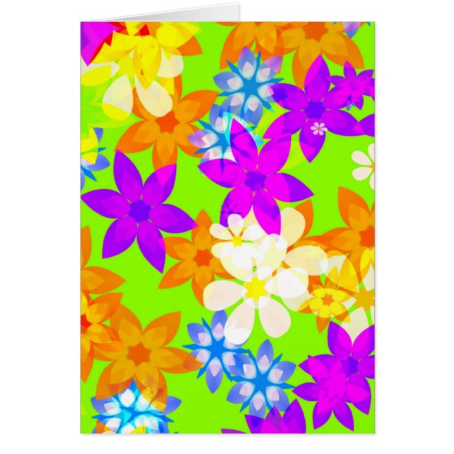 Fabulerade blommor hälsningskort (Framsidan)