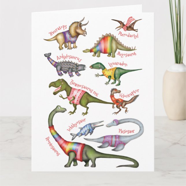 Fabulerat dinosaurieblankkort kort (Framsida)