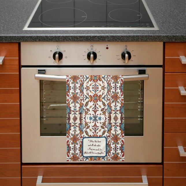 Fabulerat Fall och blått Anpassade Kökshandduk (Skapare uppladdad)