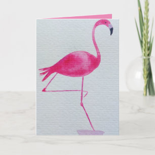 Fabulerat flamingo-födelsedagskort kort