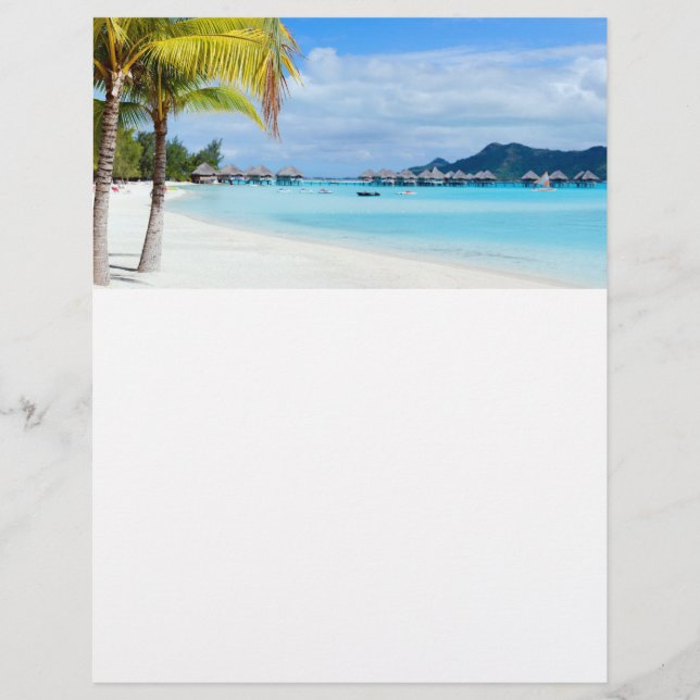 Fabulerat tropiskt sjölandskap reklamblad (Framsidan)